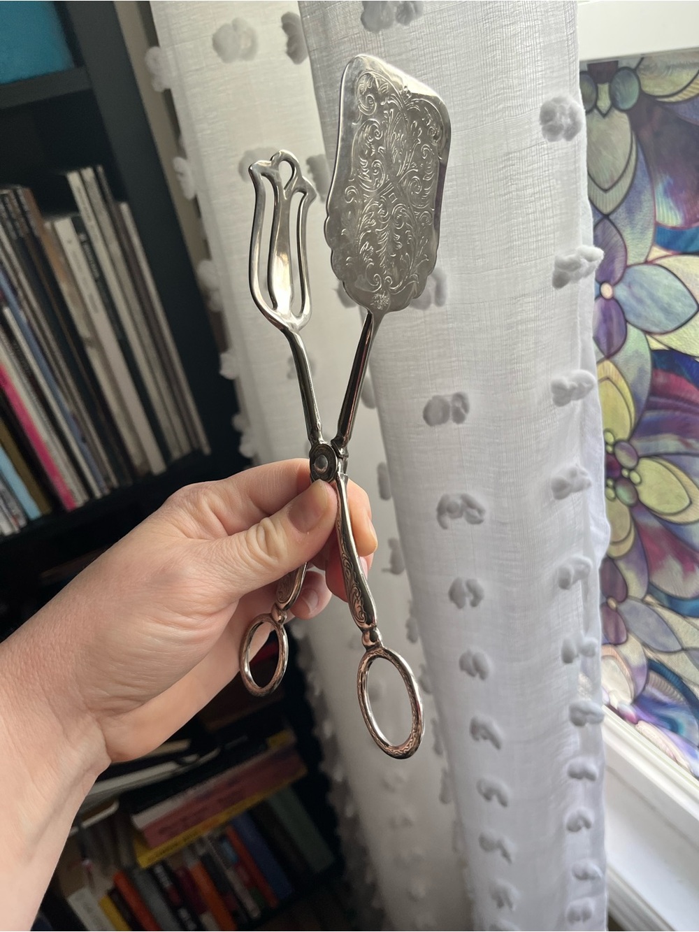 Vintage Italian Silver Plate Pastry Tongs